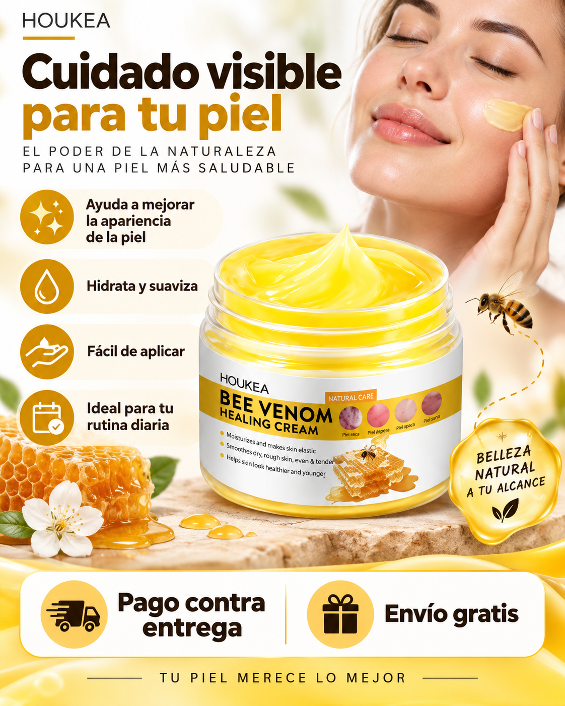 HOUKEA Bee Venom Cream – Cuidado, Hidratación y Suavidad para tu Piel